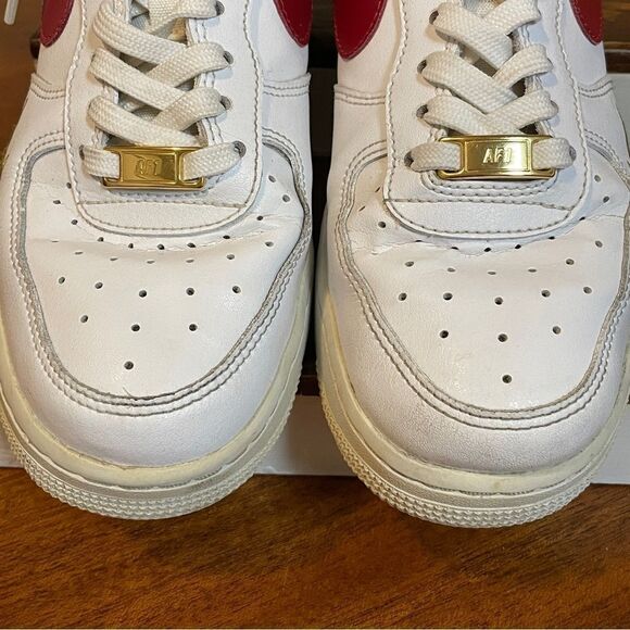 Nike Air Force 1 Essential Low Women’s Sneakers White Gym Red CZ0270-104 Size 8 - Picture 8 of 12